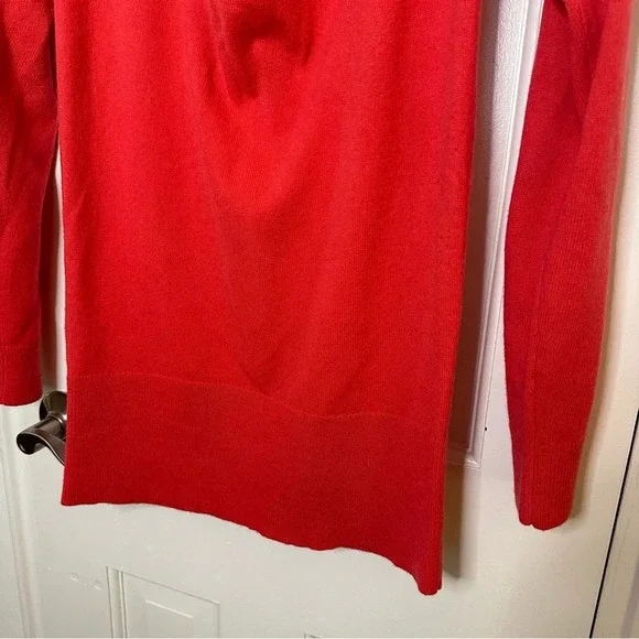 ANN TAYLOR 100% Cashmere Cowl Neck Sweater Hot Pink Festive Holiday Size XXS - Picture 3 of 5